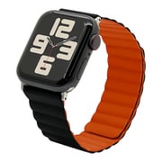 Apple Watch 44/45/46/49mm用 マグネットシリコンバンド ブラック オレンジ RBLAWM4407BKOR