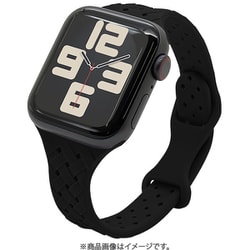 Apple Watch 44/45/46/49mm用 シリコンバンド 編み込み ブラック RBLAWA4407BK