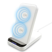 スタンド型 ワイヤレス充電器 急速充電 Wコイル 縦置き横置き充電可能 ホワイト AWJ-PD12 WH