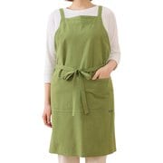 エプロン atelier Nuuit ウォッシュドコットン クロスエプロン グリーン 303011-4