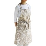 エプロン atelier Nuuit フラワ―プリント ショートエプロン ベージュ 101011-1