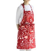 エプロン atelier Nuuit フラワ―プリント ショートエプロン レッド 104011-4