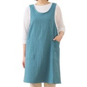 エプロン atelier Nuuit ウォッシュドコットン クロスオーバー ブルー 303041-3
