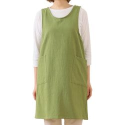 エプロン atelier Nuuit ウォッシュドコットン クロスオーバー グリーン 303041-4