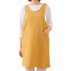 エプロン atelier Nuuit ウォッシュドコットン クロスオーバー マスタード 303041-6