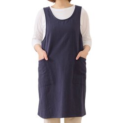 エプロン atelier Nuuit ウォッシュドコットン クロスオーバー ネイビー 303041-10