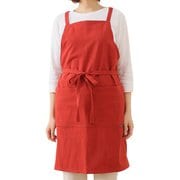 エプロン atelier Nuuit ウォッシュドコットン クロスエプロン ブリックレッド 303011-17