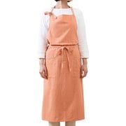 エプロン atelier Nuuit ウォッシュドコットンライト フルプエプロン コーラル 328011-3
