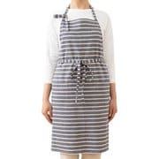エプロン atelier Nuuit 綿麻ボーダーエプロン ネイビー 330011-3