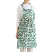エプロン atelier Nuuit 綿麻プリントショートエプロン グリーン 157011-2