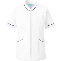 スクラブ（男女兼用） SS ホワイト×ネイビー 055-28