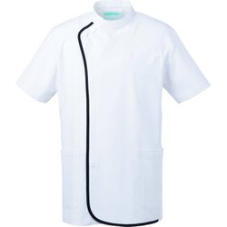 メンズジャケット半袖 5L ホワイト×ネイビー 056-28