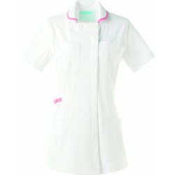 レディスジャケット半袖 3L ホワイト×ピンク 980-13