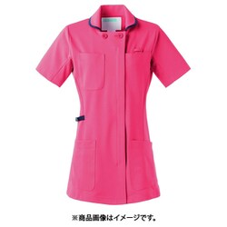 レディスジャケット半袖 3L オレンジ×ネイビー 980-44