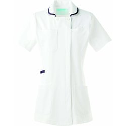 レディスジャケット半袖 4L ホワイト×ネイビー 980-18