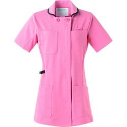 レディスジャケット半袖 M ピンク×ネイビー 980-43