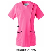 レディススクラブジャケット半袖 M オレンジ×ネイビー 981-44