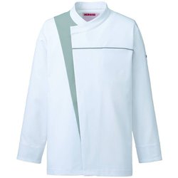 コックコート S ホワイト×グレー 616-40