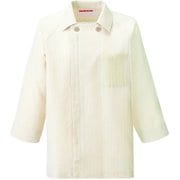 衿付きコックシャツ L ベージュストライプ 680-32