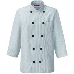 コックシャツ L ブラックストライプ 681-35