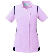 レディススクラブ(衿付き) L ピンク×ネイビー 973-43