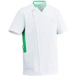 メンズスクラブ L ホワイト×グリーン 038-22