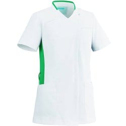 レディススクラブ L ホワイト×グリーン 039-22