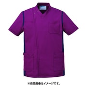 メンズスクラブ（前開） L ワイン×ネイビー 974-45
