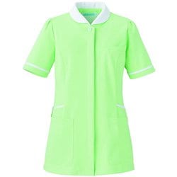 レディスジャケット 半袖 L グリーン×ホワイト 776-22