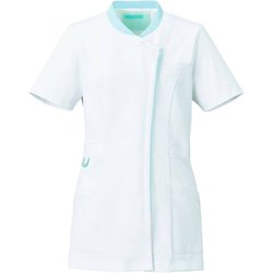 レディスジャケット 半袖 3L ホワイト×サックス 778-21