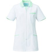 レディスジャケット 半袖 M ホワイト×ミントグリーン 779-22