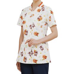 レディススクラブジャケット半袖 M メディカル柄 ANP039-41