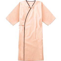 検診衣 L サーモン×ブラウン 303-43
