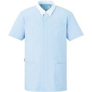 メンズジャケット 半袖 5L サックス×ホワイト 760-41