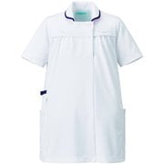 マタニティジャケット 半袖 M ホワイト×ネイビー 994-18