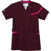 男女兼用スクラブ ボルドー+ピンク M RF-5162