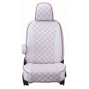 シートカバー 全席セット ノア/ヴォクシー/エスクァイア キルト ホワイト×レッドステッチ 15ETC1571W