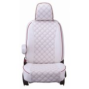 シートカバー 全席セット プリウス キルト ホワイト×レッドステッチ 15ETB0126W
