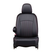 シートカバー 全席セット エブリィ/クリッパーバン/ミニキャブバン/スクラム ライン ブラック×レッドステッチ 43ESA6082KA