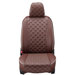 シートカバー 全席セット ルークス/パレット/パレットSW キルト ブラウン×アイボリーステッチ 15ESA0646N