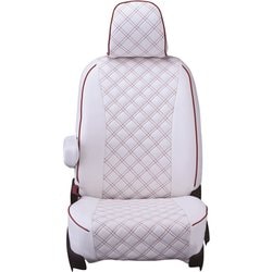 シートカバー 全席セット ノート/ノートオーラ キルト ホワイト×レッドステッチ 15ENB5287W