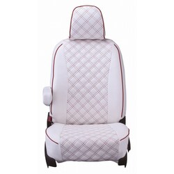シートカバー 全席セット スペーシアギア/フレアワゴンタフスタイル キルト ホワイト×レッドステッチ 15ESA6312W