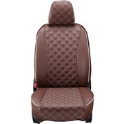 シートカバー 全席セット カローラクロスハイブリッド キルト ブラウン×アイボリーステッチ 15ETB1254N