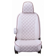 シートカバー 全席セット ルークス/EKスペース キルト ホワイト×レッドステッチ 15EMA7513W