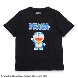 22863303 ドラえもん Tシャツ ロゴ＆ドラ BLACK L