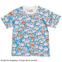22863306 ドラえもん KIDS Tシャツ ぎっしり総柄 TURQUOISE 120cm
