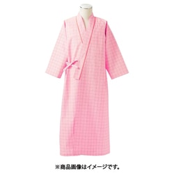 患者衣（男女兼用）8分袖・着物式 3L ピンク 59-445