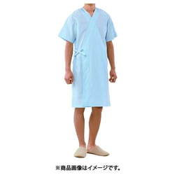 検査衣（男女兼用・半袖・着物式） L サックス 59-501