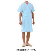 検査衣(男女兼用・半袖・着物式) L サックス 59-501