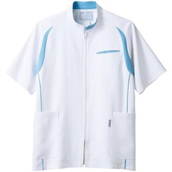 アシックス ジャケット（メンズ・半袖 LL ホワイト×ブルー CHM552-0104
